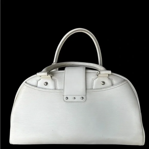 LOUIS VUITTON Epi GM Montaigne Bowling in white silver hardware